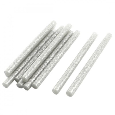 Pachet Set 1kg batoane silicon argintiu cu sclipici 7mm 20cm 125buc foto