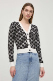 Cumpara ieftin Karl Lagerfeld cardigan femei, culoarea negru, light