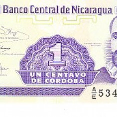 M1 - Bancnota foarte veche - Nicaragua - 1 centavos - 1991