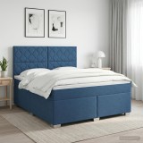 Cumpara ieftin Pat boxspring cu saltea albastru 160 x 200 cm Tesatura