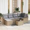 vidaXL Set de canapele pentru grădină cu pernă 7 pcs Bej Rattan poli