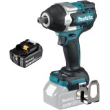 Makita DTW701Z + BL1830B - Masina de insurubat cu impact patrat 1/2 inch 700 Nm M10-M24 + Acumulator Li-Ion 18 V 3 Ah