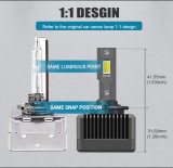 Комплект 2 бр ксенон D1S LED крушки, 6500k, 10000Lm, За VW/BMW/Audi