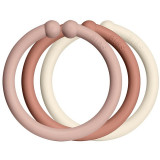 BIBS Loops cercuri pentru at&acirc;rnat Blush / Woodchuck / Ivory 12 buc