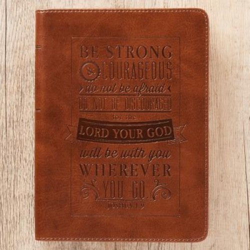 Journal Lux-Leather Be Strong &amp; Courageous Josh 1: 9