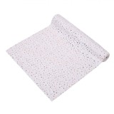 &Uuml;esătură Decorativă Blană Artificială, Model Crăciun, Culoare Alb cu Stele Aurii, Dimensiuni 2.5m x 48cm, Oem