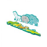 Cumpara ieftin Puzzle Din Lemn Pentru Copii Cu Litere Si Animale Salbatice