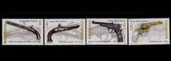 RO 2008 LP 1794 &quot;Arme de foc din Muzeul Nat. Militar&quot;, serie , MNH