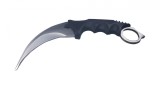 Cutit Karambit Argintiu, Lama Ascutita 11cm, Lungime 18.5cm, Teaca Protectie, Vanatoare