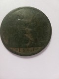 1 penny 1861 marea britanie