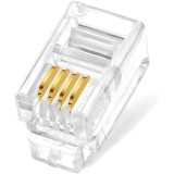 Mufa Telefonica, Zamo&reg;, RJ9, 4P4C, Conector Modular pentru Telefoane si Casti, Transparenta