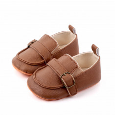 Pantofiori eleganti maro pentru baietei (Marime Disponibila: 9-12 luni (Marimea