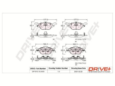 Dr!ve+ DP1010.10.0409 set placute frana,frana disc foto
