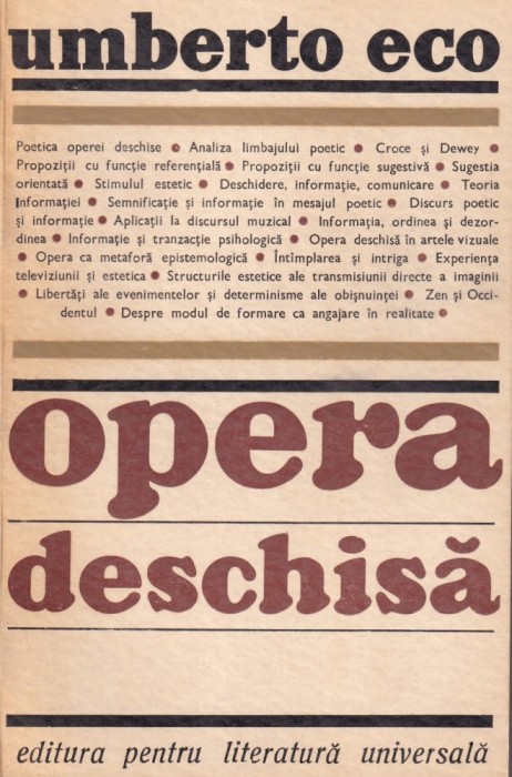 Umberto Eco - Opera deschisa