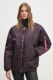 Alpha Industries geacă bomber MA-1 CORE WMN femei, culoarea violet, de iarna, oversize