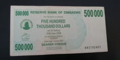 MDBS - BANCNOTA ZIMBABWE - 500000 DOLARI - 2008 foto