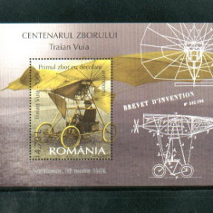 ROMANIA 2006 - CENTENARUL ZBORULUI TRAIAN VUIA, COLITA, MNH - LP 1713