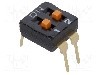 Intrerupator DIP, 2 pozitii, montare THT, 2 sectiuni, OMRON OCB - A6T-2104