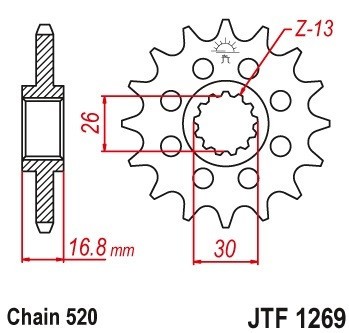 Pinion fata 16 dinti pas lant 520 &amp;ndash; Honda CBR 600 F - CBR 650 FA - CBR 1000 RR Fireblade - VTR 1000 foto