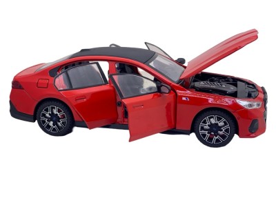 Macheta BMW seria G60 M5 replica rosu 2024 scara 1:24 sunet, lumini, deschide tot, coteste rotile foto