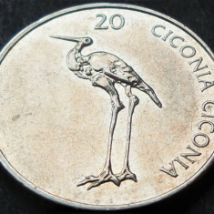 Moneda 20 TOLARI (Tolarjev) - SLOVENIA, anul 2004 * cod 2568