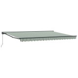 vidaXL Copertină retractabilă manuală Verde și alb 4,5 &times; 3,5 m 3420476