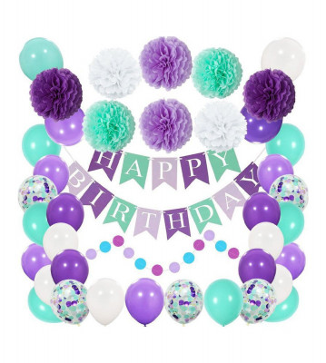 Set 50 baloane si accesorii pentru petrecere, aniversare HAPPY BIRTHDAY foto