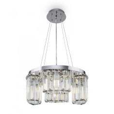 Lustra lux rotunda Midas, cu 4/6/9 becuri cadru otel inoxidabil si elemente de sticla, &Oslash; 400/600/800 mm 4 becuri Crom