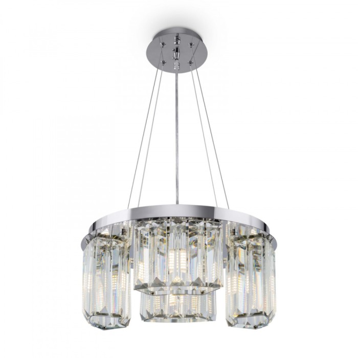 Lustra lux rotunda Midas, cu 4/6/9 becuri cadru otel inoxidabil si elemente de sticla, &Oslash; 400/600/800 mm 4 becuri Crom