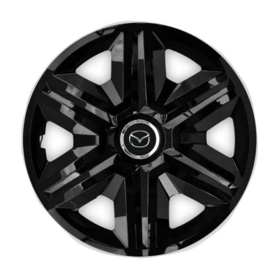 Set 4 capace roti Hubcaps Fast black R15 Compatibil Cu Mazda foto