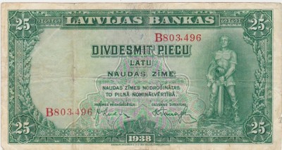 LETONIA 25 latu 1938 aVF foto