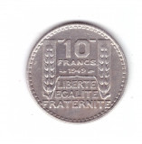 Moneda Franta 10 francs/franci 1949, stare foarte buna, curata, Europa, Cupru-Nichel
