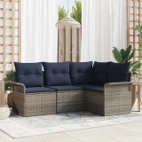 vidaXL Set de canapele pentru grădină 4 pcs Gri poliratan 3354014