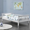 Pat pentru Copii 70x140 cm din Lemn de Brad, Alb Mat Lacuit, [en.casa]