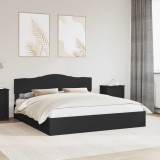 vidaXL Pat cu storage cu headboard Negru 200 x 200 cm Lemn compozit 3413062