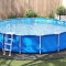 Foaie de &Icirc;ntreținere pentru Piscină Gri Deschis de la , &Oslash;610 cm, fabricată din material nețesut, rotundă.