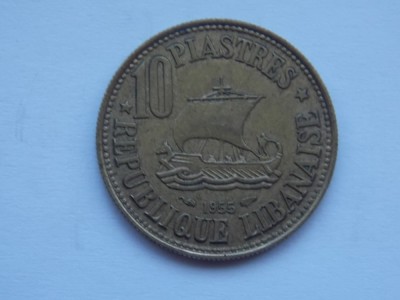 10 PIASTRES 1955 LIBAN foto
