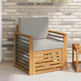 vidaXL Canapea de exterior Lemn de acacia solid și poliester natural 3436366