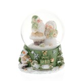 Decoratiune glob cu Mos Craciun 9.5 cm