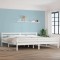 vidaXL Cadru de pat, alb, 200x200 cm, lemn masiv de pin 814840