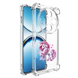 Husa antisoc pentru oppo find x8 pro, airbag, pink unicorn, clear