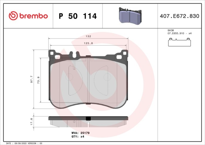 BREMBO P 50 114 PRIME LINE set placute frana,frana disc