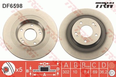 TRW DF6598 Disc frana foto