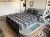 Cuvertura pat decorativa si de protectie CreponTex by Coneltex, 220 x 240 cm, pat dublu, culoare gri inchis