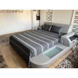 Cuvertura pat decorativa si de protectie CreponTex by Coneltex, 220 x 240 cm, pat dublu, culoare gri inchis