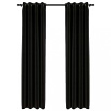 Cumpara ieftin Perdele opace, aspect panza, 2 buc., antracit, 140 x 225 cm