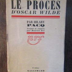 LE PROCES D'OSCAR WILDE-HILARY PACQ