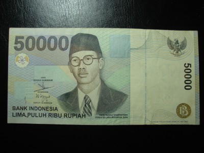 INDONEZIA 50.000 RUPII 1999 SUPERBA foto