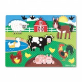 Puzzle din lemn Ferma Animalelor, Melissa &amp; Doug