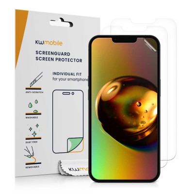 Set 3 folii de protectie Kwmobile pentru Apple iPhone 14, Fata, Polimer, 59223.1 foto